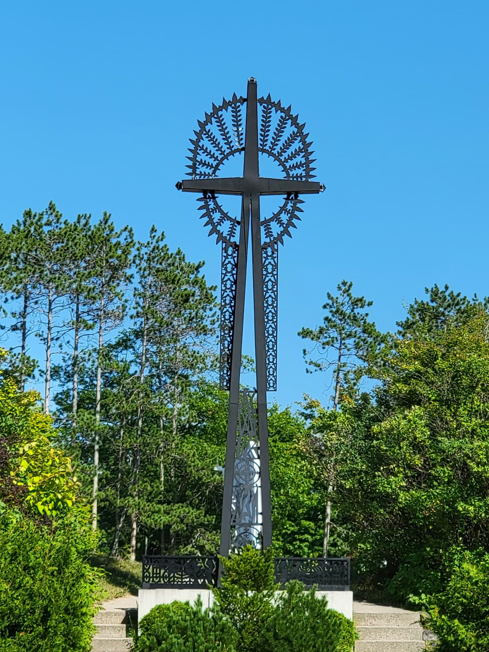 Iron cross monument at Martyrs' Shrine in Midland Ontario